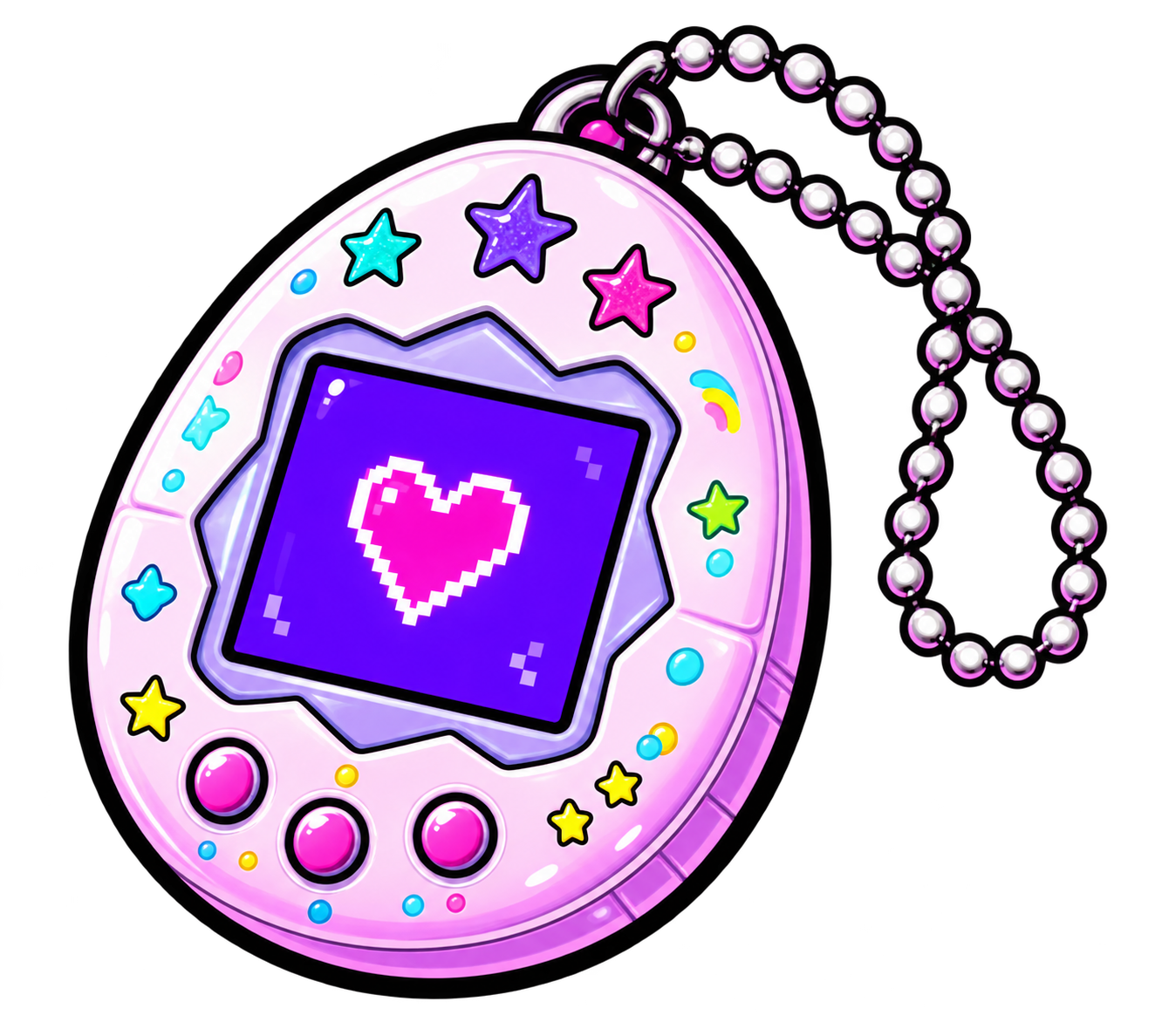 Glittery virtual pet illustration