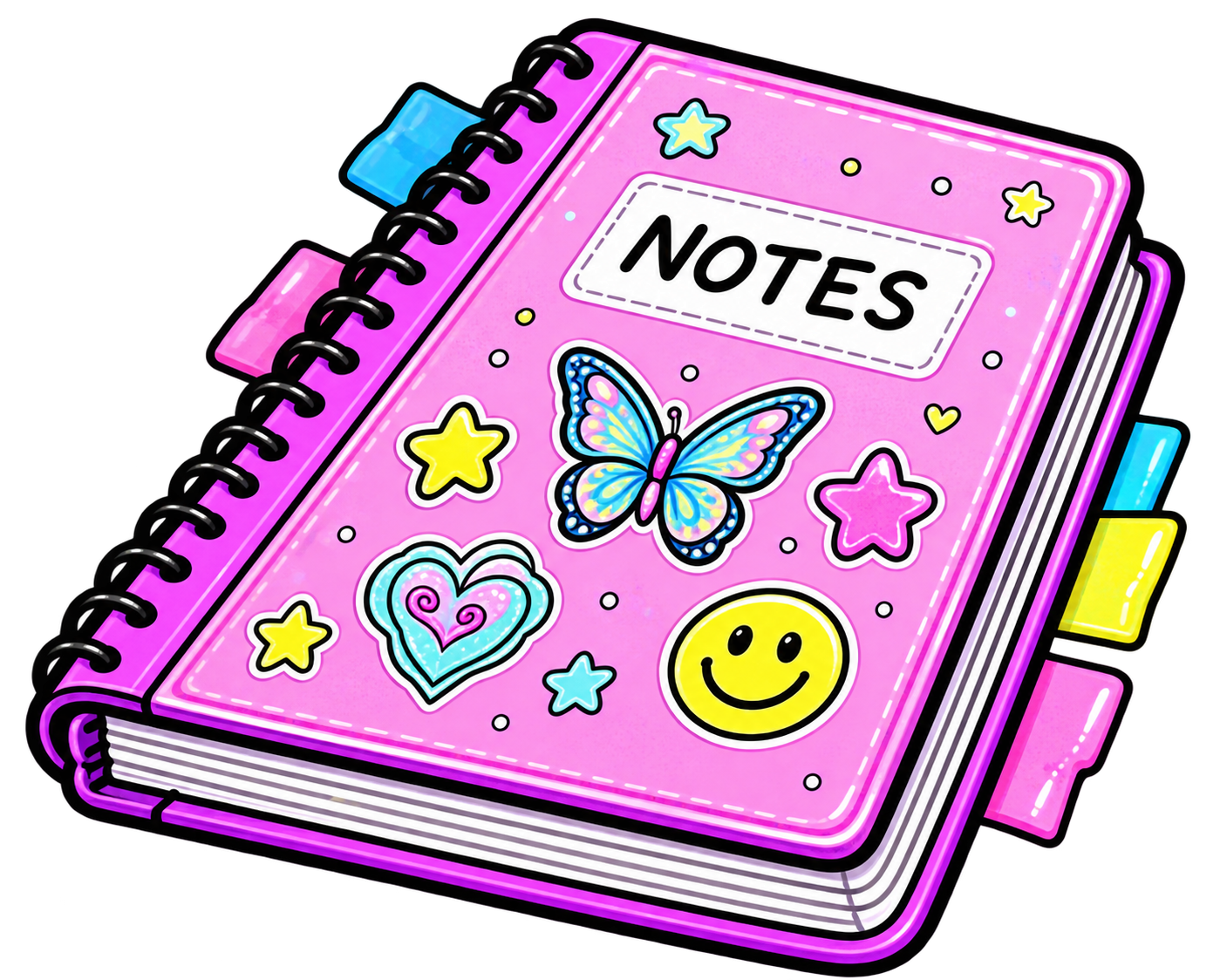 Decorated notebook illustration